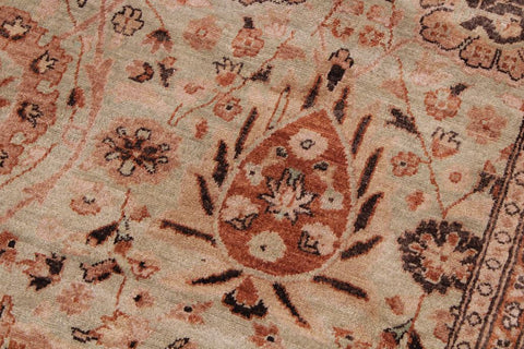 handmade Transitional Kafkaz Lt. Green Copper Hand Knotted RECTANGLE 100% WOOL area rug 9'X12'