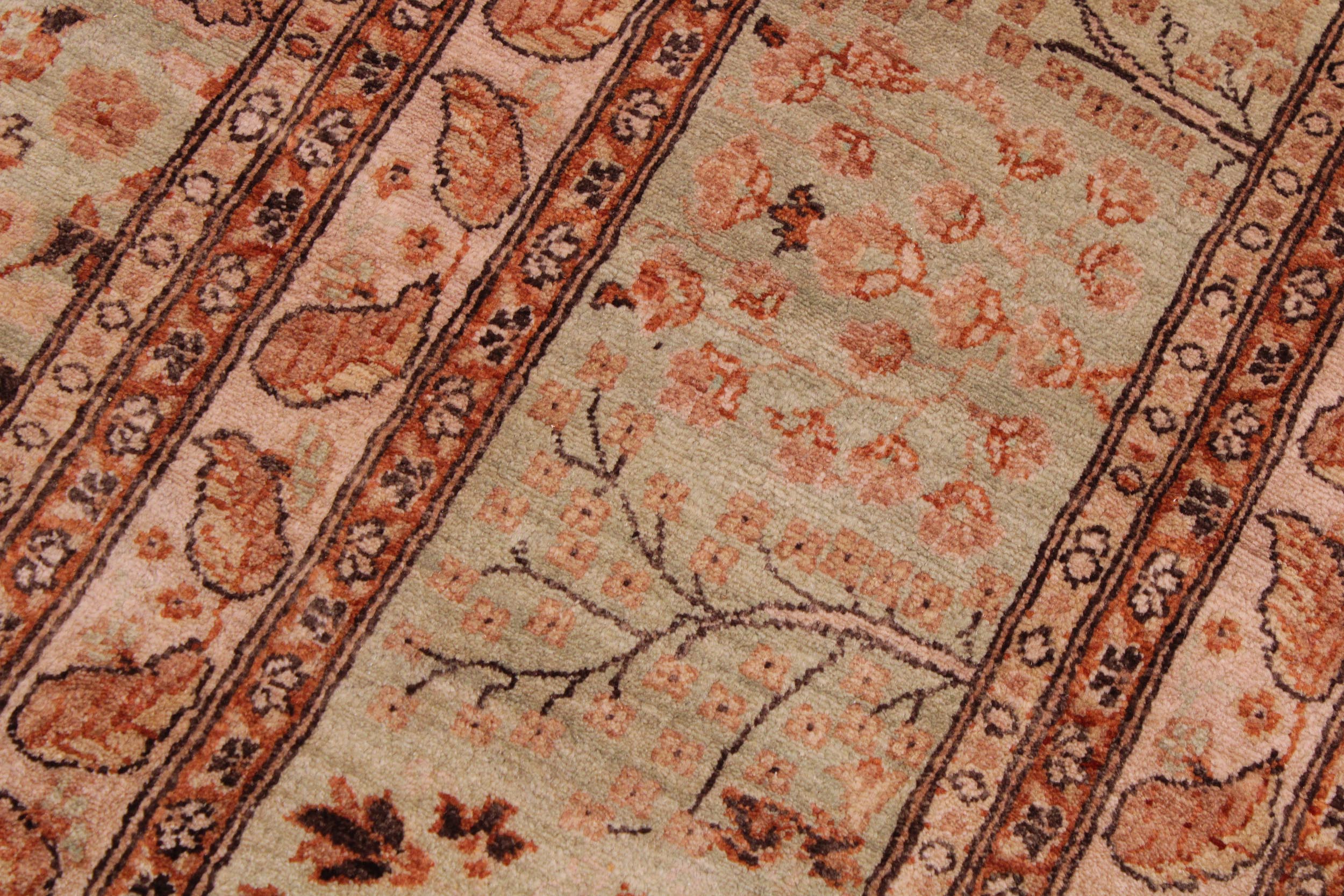 handmade Traditional Kafkaz Lt. Green Copper Hand Knotted RECTANGLE 100% WOOL area rug 9' x 12'