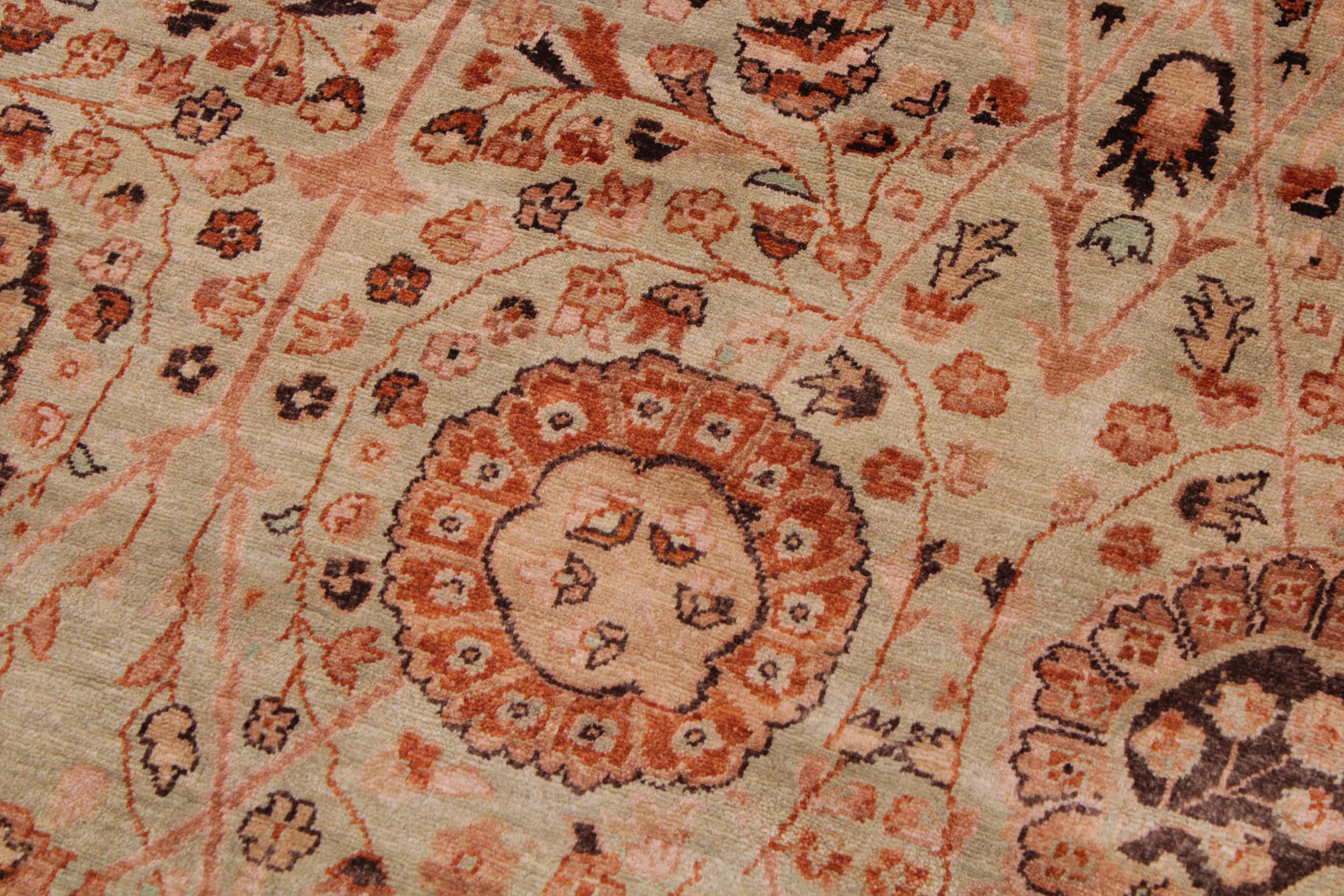 handmade Traditional Kafkaz Lt. Green Copper Hand Knotted RECTANGLE 100% WOOL area rug 9' x 12'