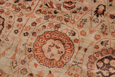 handmade Traditional Kafkaz Lt. Green Copper Hand Knotted RECTANGLE 100% WOOL area rug 9' x 12'