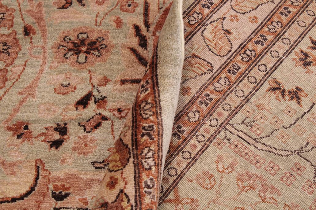 handmade Transitional Kafkaz Lt. Green Copper Hand Knotted RECTANGLE 100% WOOL area rug 9'X12'