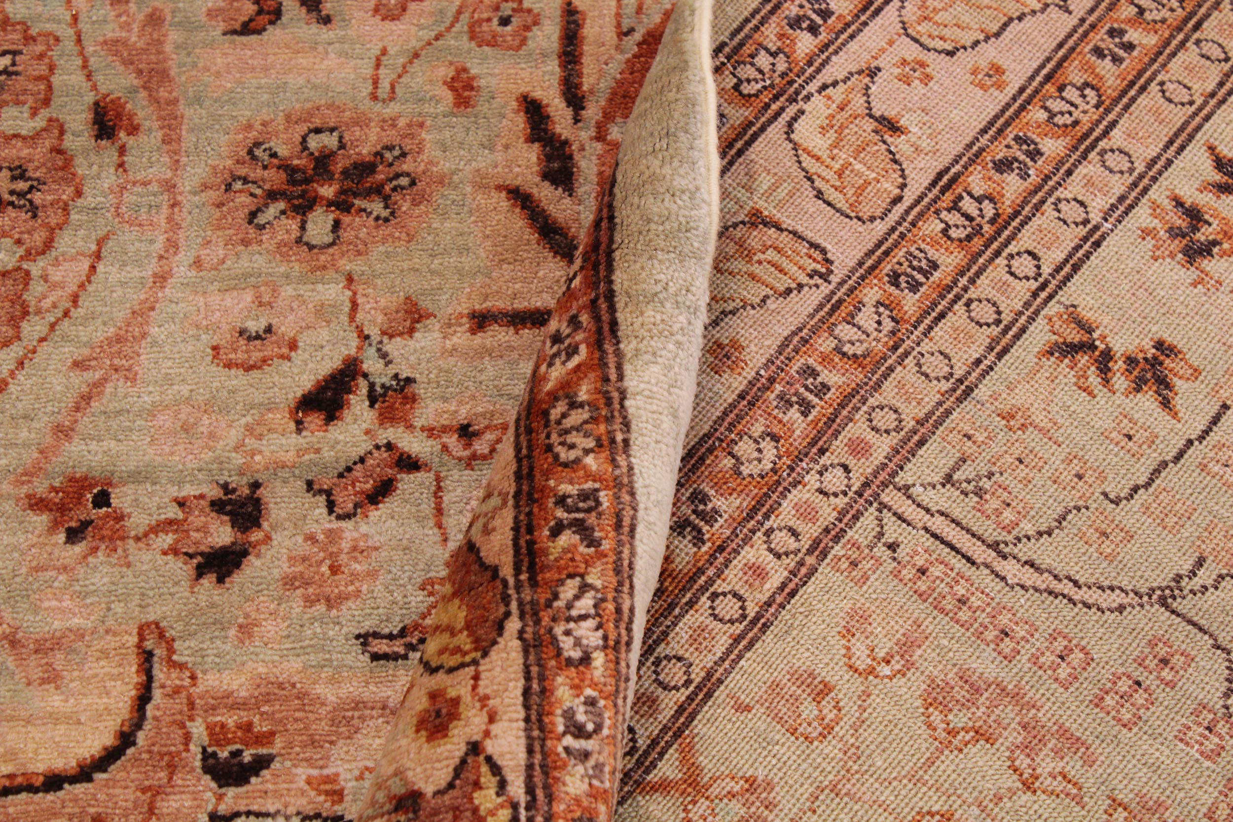 handmade Traditional Kafkaz Lt. Green Copper Hand Knotted RECTANGLE 100% WOOL area rug 9' x 12'