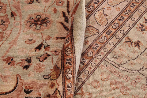 handmade Transitional Kafkaz Lt. Green Copper Hand Knotted RECTANGLE 100% WOOL area rug 9'X12'