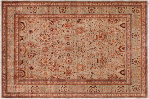 handmade Traditional Kafkaz Lt. Green Copper Hand Knotted RECTANGLE 100% WOOL area rug 9' x 12'