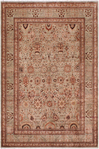 handmade Transitional Kafkaz Lt. Green Copper Hand Knotted RECTANGLE 100% WOOL area rug 9'X12'