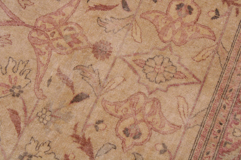 handmade Traditional Lahore Lt. Tan Lt. Gold Hand Knotted RECTANGLE 100% WOOL area rug 9' x 12'