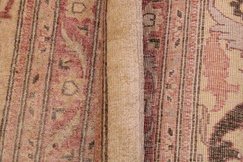 handmade Traditional Lahore Lt. Tan Lt. Gold Hand Knotted RECTANGLE 100% WOOL area rug 9' x 12'