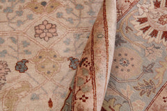 handmade Transitional Lahore Beige Lt. Blue Hand Knotted RECTANGLE 100% WOOL area rug 9'X12'