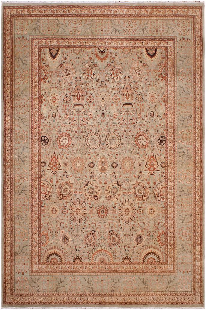 handmade Transitional  Lt. Green Copper Hand Knotted RECTANGLE 100% WOOL area rug 9'X12'