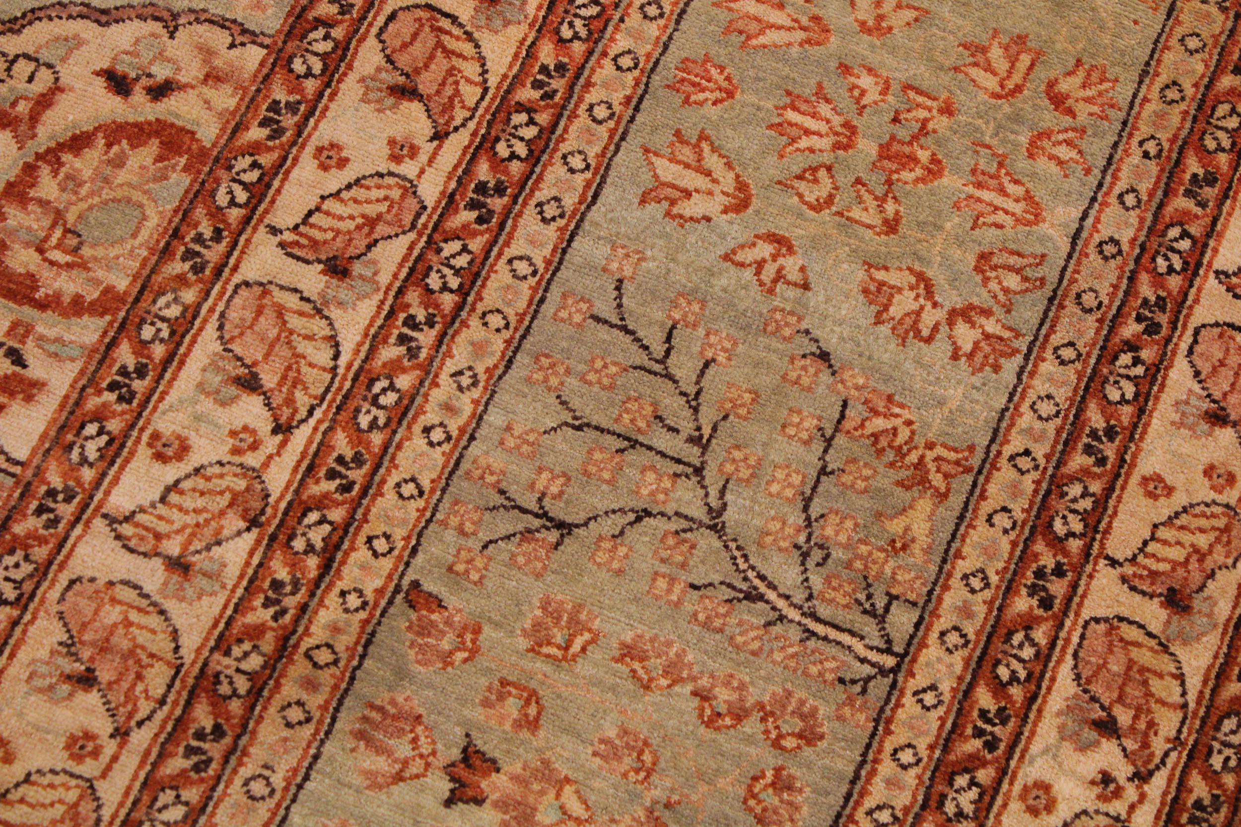 handmade Traditional  Lt. Green Copper Hand Knotted RECTANGLE 100% WOOL area rug 9' x 12'