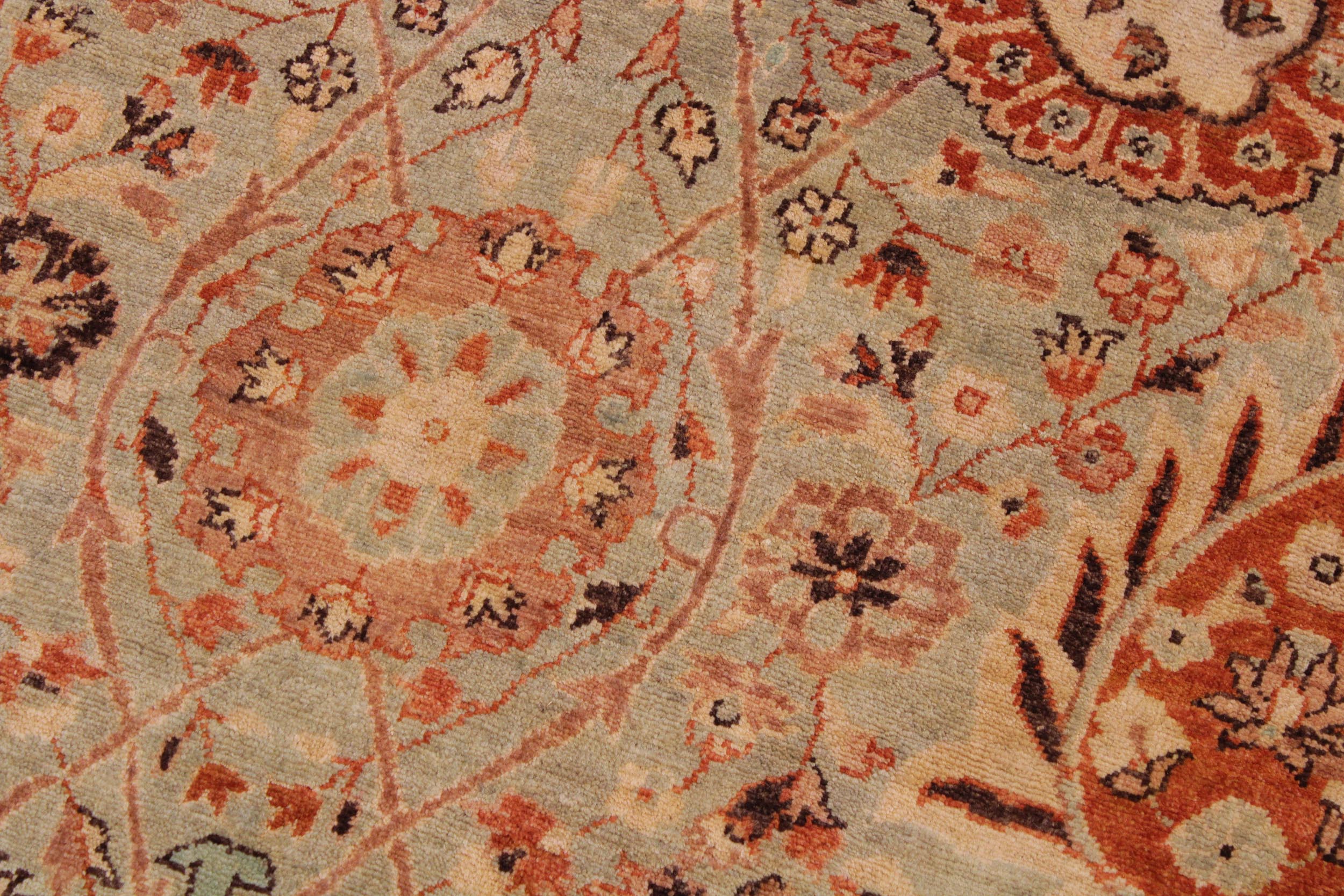 handmade Traditional  Lt. Green Copper Hand Knotted RECTANGLE 100% WOOL area rug 9' x 12'