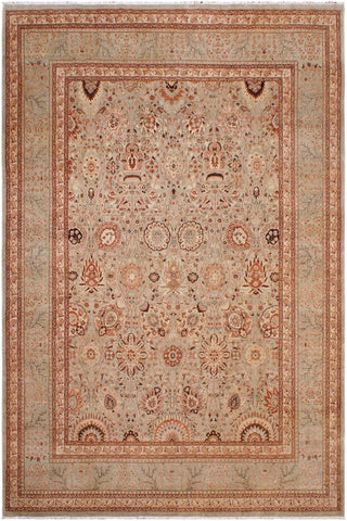 handmade Transitional  Lt. Green Copper Hand Knotted RECTANGLE 100% WOOL area rug 9'X12'