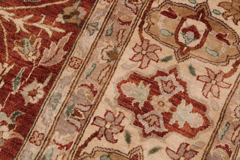 handmade Transitional Lahore Copper Beige Hand Knotted RECTANGLE 100% WOOL area rug 9'X12'