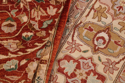 handmade Transitional Lahore Copper Beige Hand Knotted RECTANGLE 100% WOOL area rug 9' x 12'