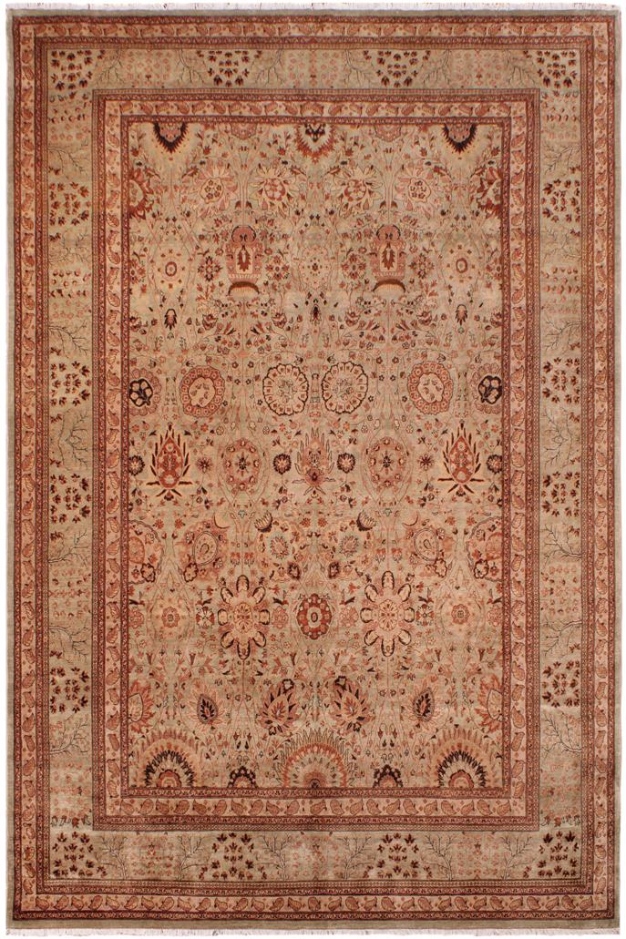 handmade Traditional  Lt. Green Lt. Green Hand Knotted RECTANGLE 100% WOOL area rug 9'X12'