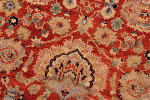 handmade Traditional Lahore Rust Tan Hand Knotted RECTANGLE 100% WOOL area rug 9' x 12'