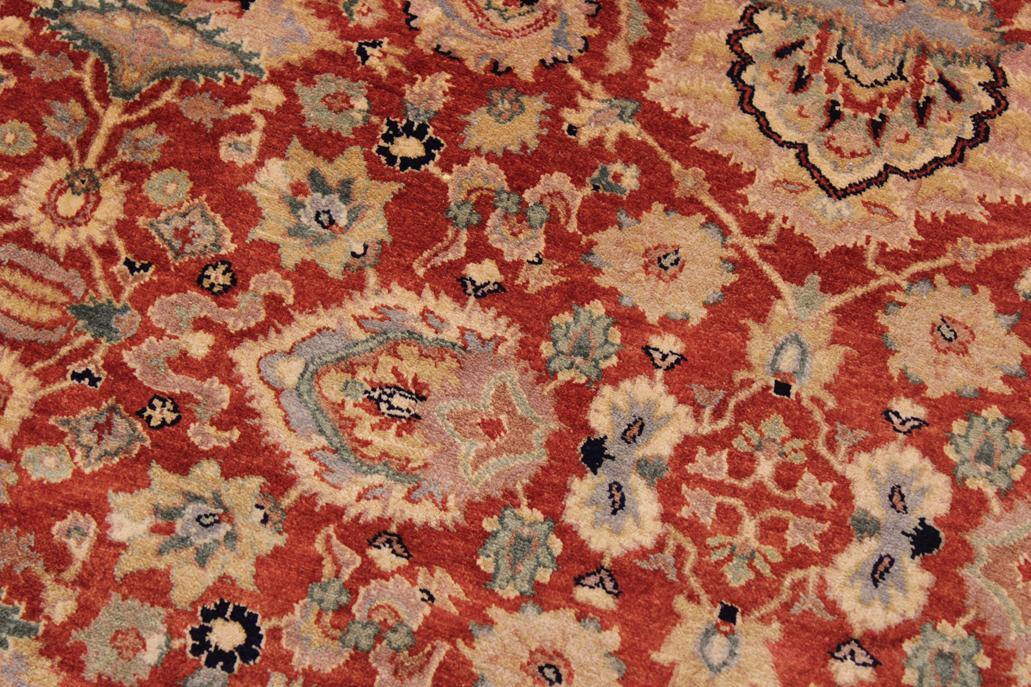 handmade Traditional Lahore Rust Tan Hand Knotted RECTANGLE 100% WOOL area rug 9'X12'