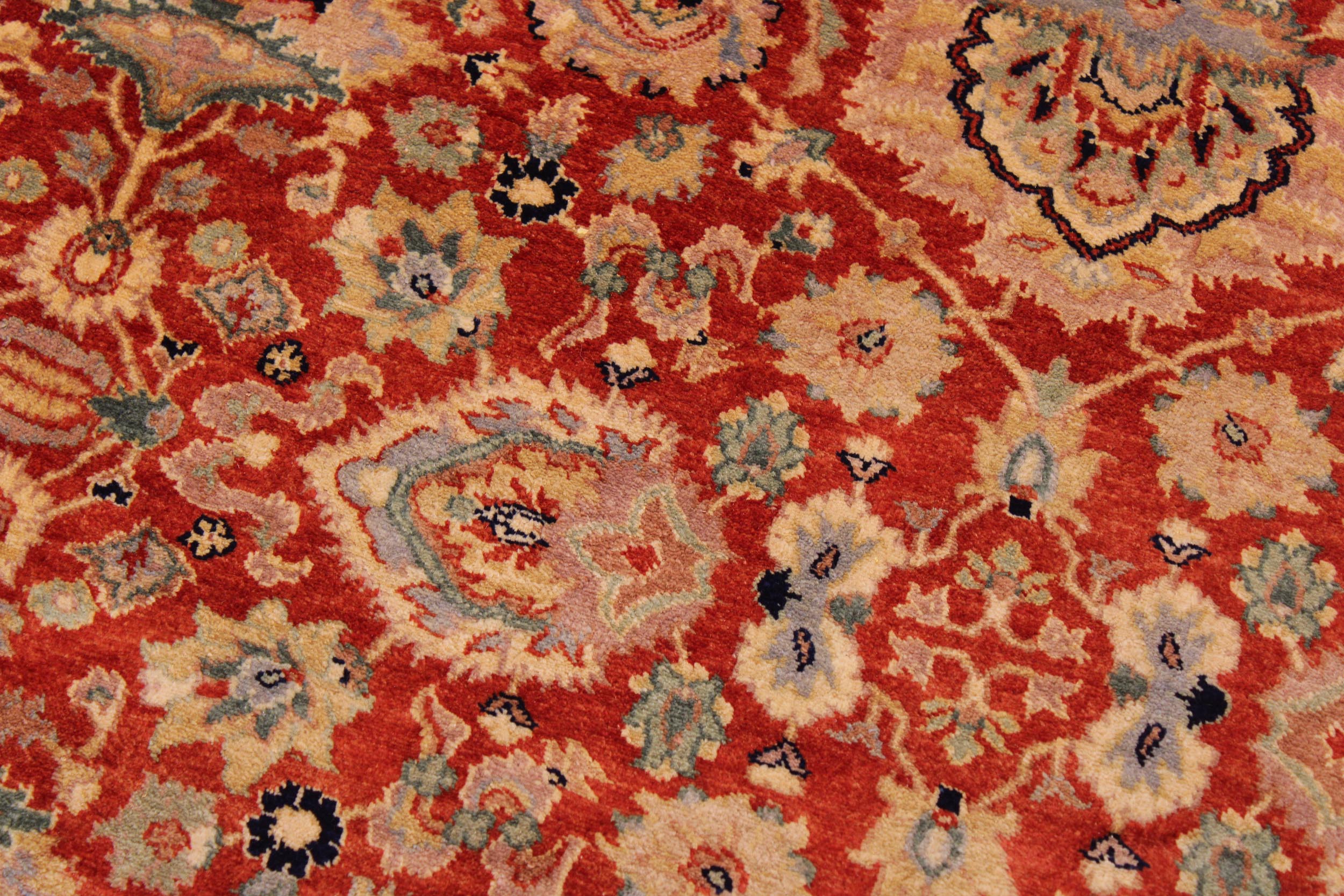 handmade Traditional Lahore Rust Tan Hand Knotted RECTANGLE 100% WOOL area rug 9' x 12'