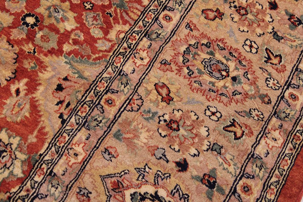 handmade Traditional Lahore Rust Tan Hand Knotted RECTANGLE 100% WOOL area rug 9'X12'