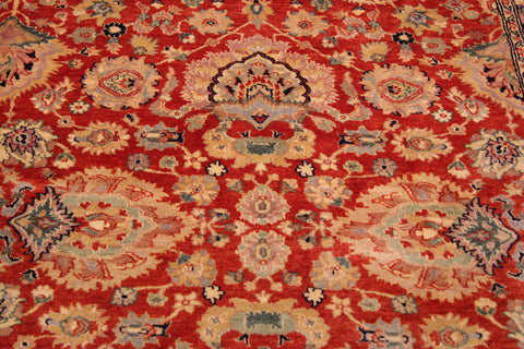 handmade Traditional Lahore Rust Tan Hand Knotted RECTANGLE 100% WOOL area rug 9' x 12'