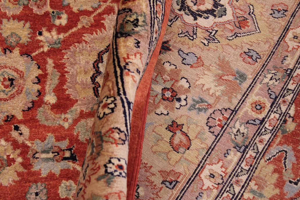 handmade Traditional Lahore Rust Tan Hand Knotted RECTANGLE 100% WOOL area rug 9'X12'