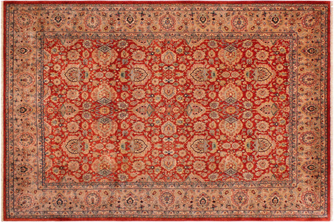 handmade Traditional Lahore Rust Tan Hand Knotted RECTANGLE 100% WOOL area rug 9' x 12'