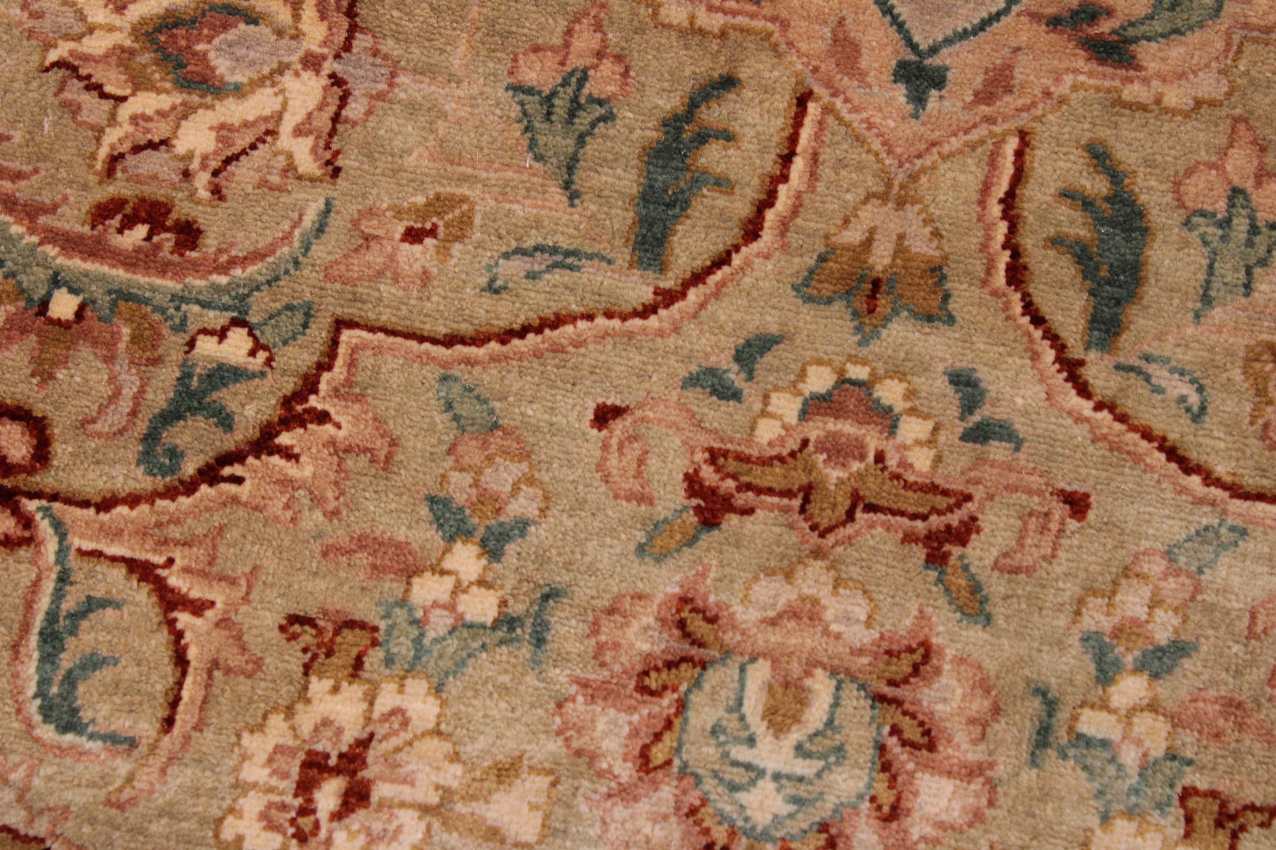handmade Transitional  Lt. Green Lt. Green Hand Knotted RECTANGLE 100% WOOL area rug 9' x 12'