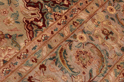 handmade Transitional  Lt. Green Lt. Green Hand Knotted RECTANGLE 100% WOOL area rug 9' x 12'