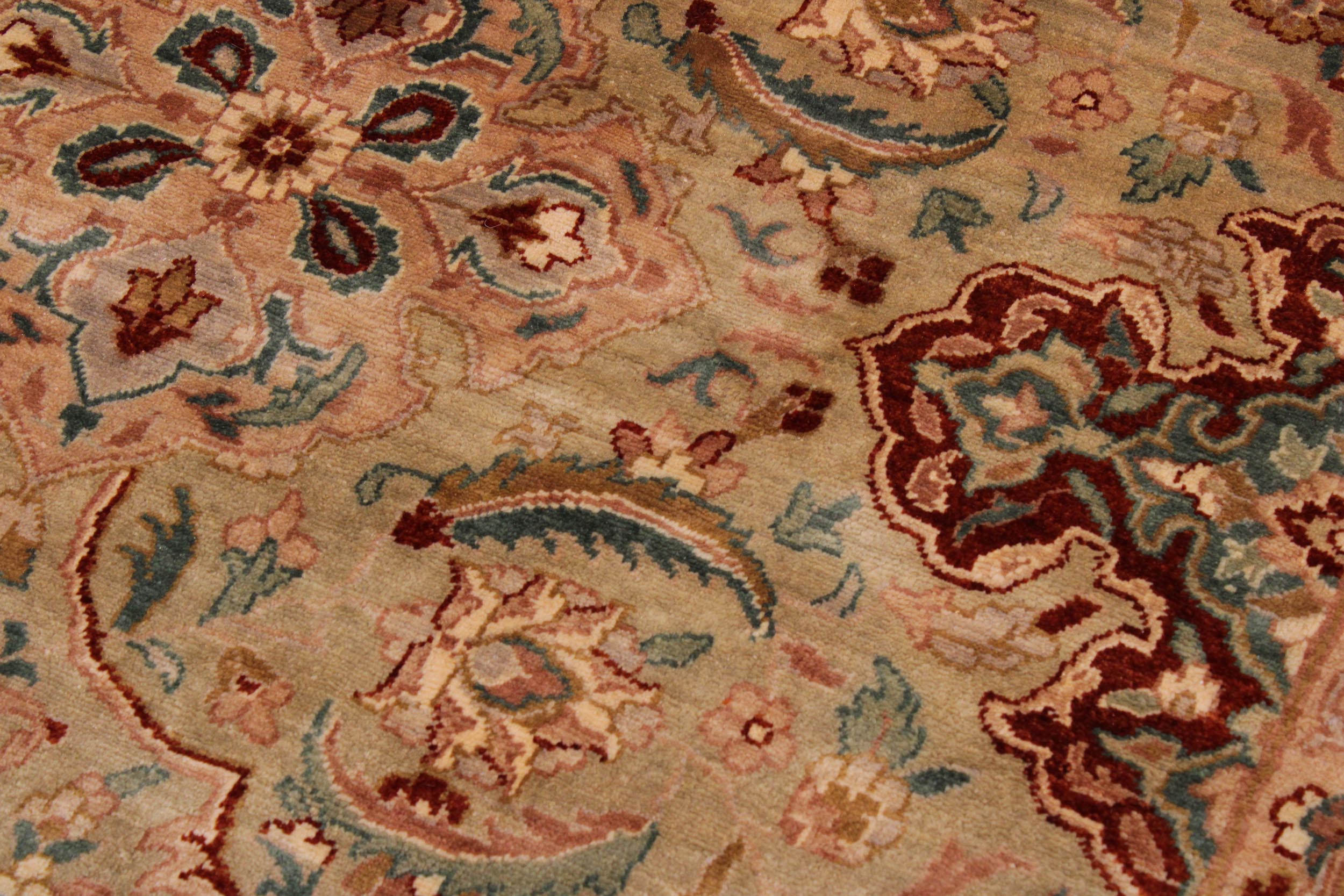 handmade Transitional  Lt. Green Lt. Green Hand Knotted RECTANGLE 100% WOOL area rug 9' x 12'