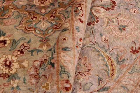 handmade Transitional  Lt. Green Lt. Green Hand Knotted RECTANGLE 100% WOOL area rug 9' x 12'