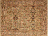 Turkish Knotted Istanbul Kenya Green/ Green Wool Rug - 9'3'' x 11'9''
