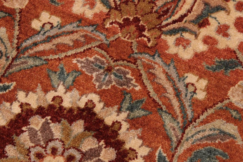 handmade Traditional  Rust Lt. Green Hand Knotted RECTANGLE 100% WOOL area rug 9'X12'