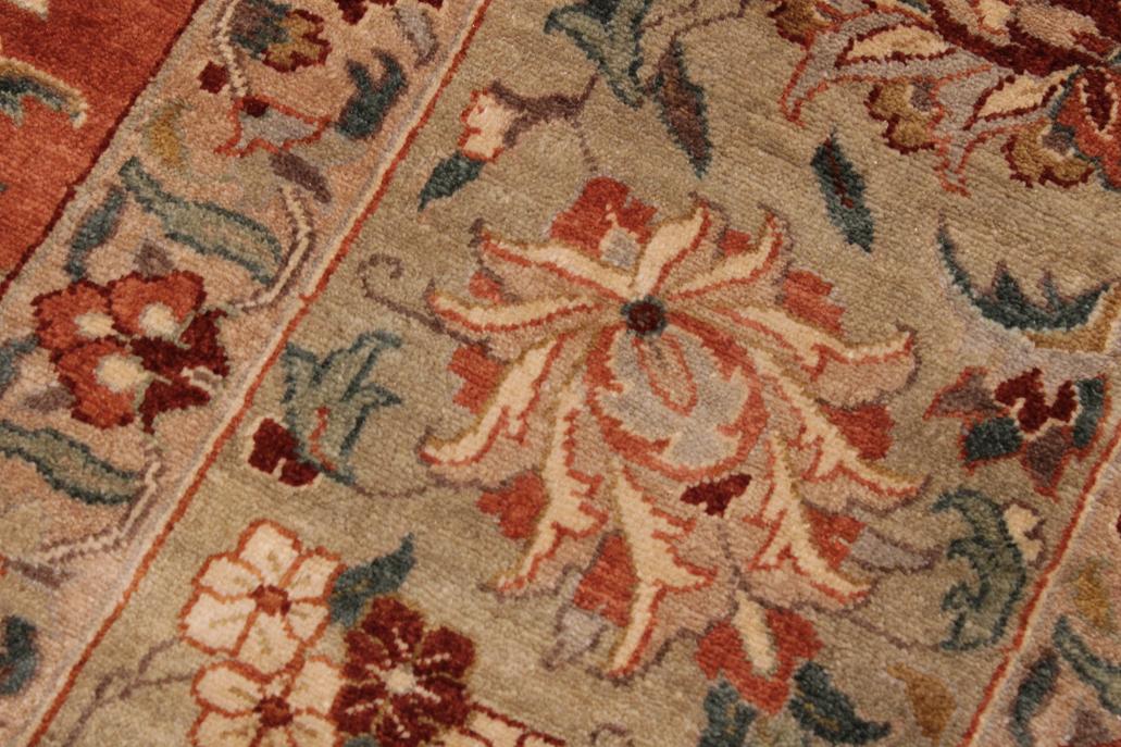 handmade Traditional  Rust Lt. Green Hand Knotted RECTANGLE 100% WOOL area rug 9'X12'