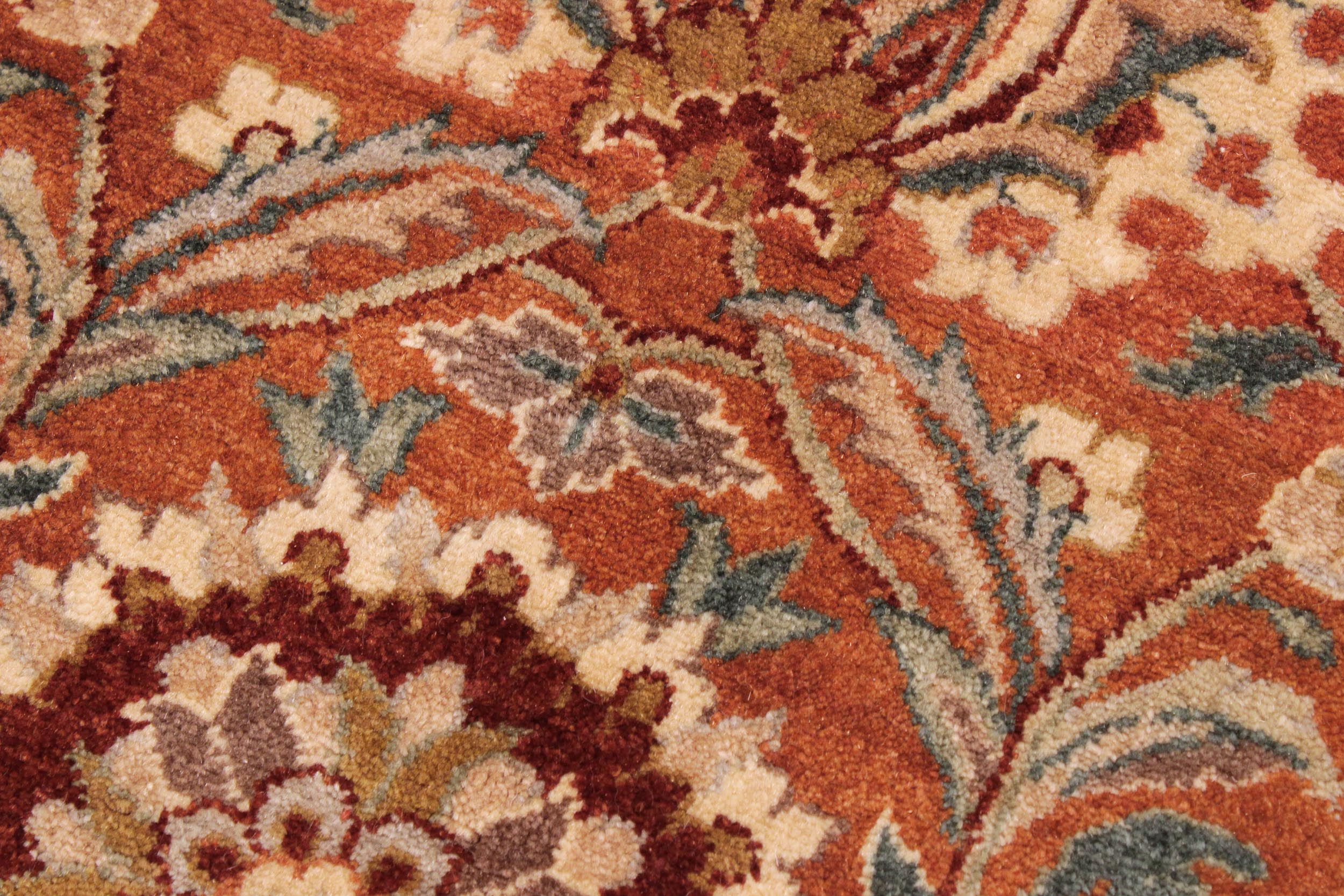 handmade Traditional  Rust Lt. Green Hand Knotted RECTANGLE 100% WOOL area rug 9' x 12'