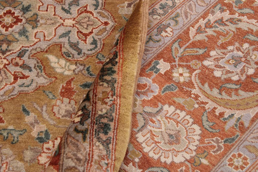handmade Traditional  Gold Rust Hand Knotted RECTANGLE 100% WOOL area rug 9'X12'