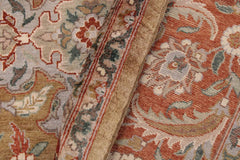 handmade Traditional  Gold Rust Hand Knotted RECTANGLE 100% WOOL area rug 9'X12'