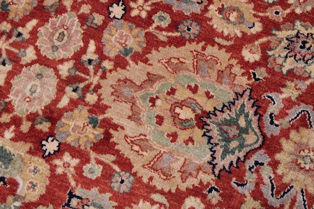 handmade Transitional Lahore Rust Tan Hand Knotted RECTANGLE 100% WOOL area rug 9'X12'