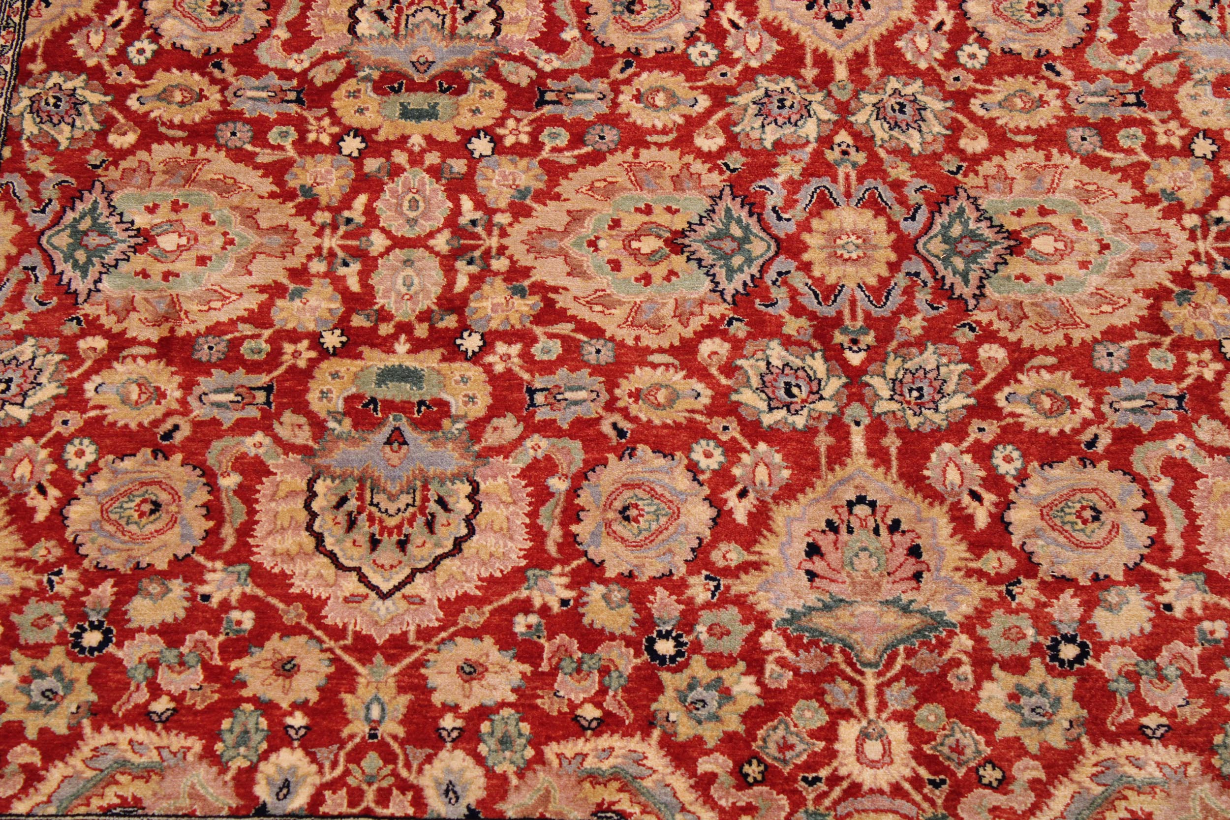 handmade Traditional Lahore Rust Tan Hand Knotted RECTANGLE 100% WOOL area rug 9' x 12'