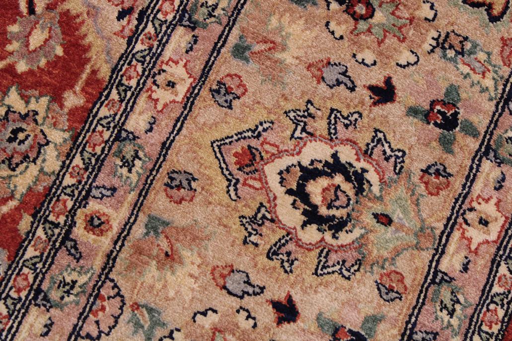 handmade Transitional Lahore Rust Tan Hand Knotted RECTANGLE 100% WOOL area rug 9'X12'