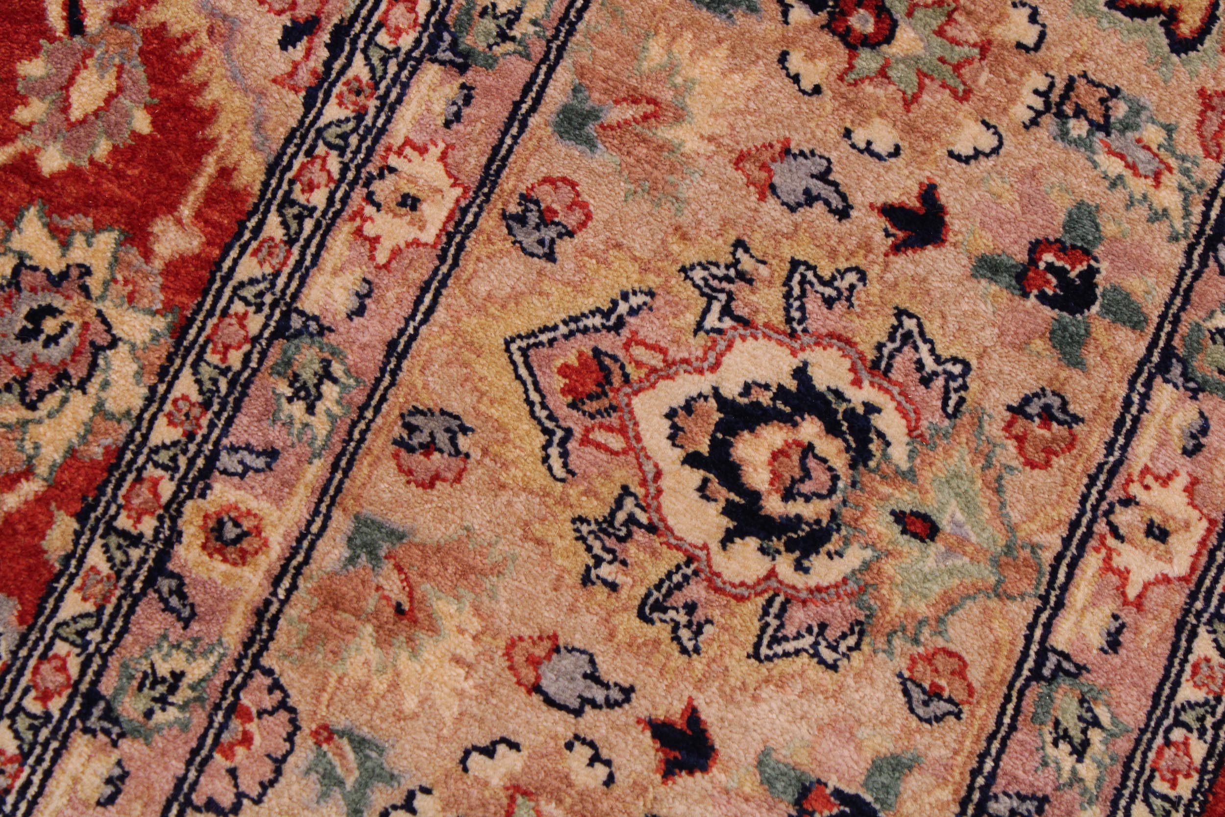 handmade Traditional Lahore Rust Tan Hand Knotted RECTANGLE 100% WOOL area rug 9' x 12'