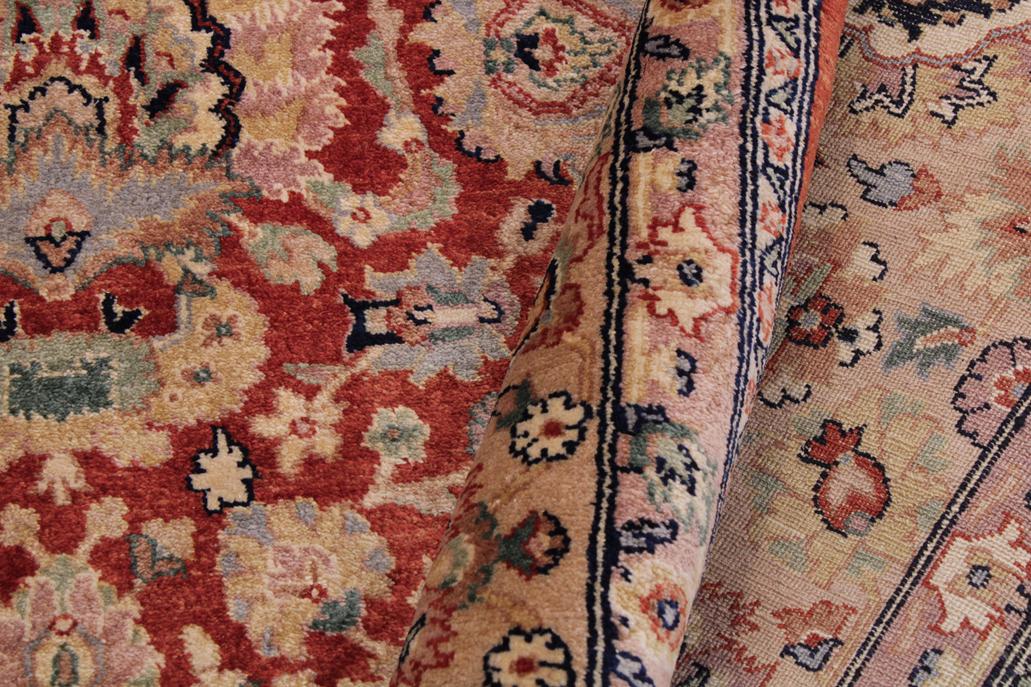 handmade Transitional Lahore Rust Tan Hand Knotted RECTANGLE 100% WOOL area rug 9'X12'