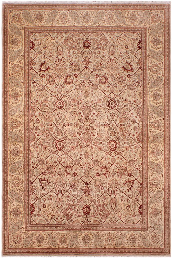 handmade Traditional  Tan Lt. Tan Hand Knotted RECTANGLE 100% WOOL area rug 9'X12'