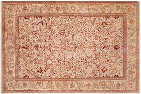 handmade Traditional  Tan Lt. Tan Hand Knotted RECTANGLE 100% WOOL area rug 9' x 12'