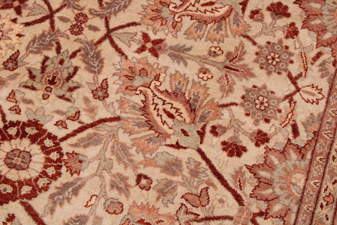 handmade Traditional  Ivory Copper Hand Knotted RECTANGLE 100% WOOL area rug 9' x 12'