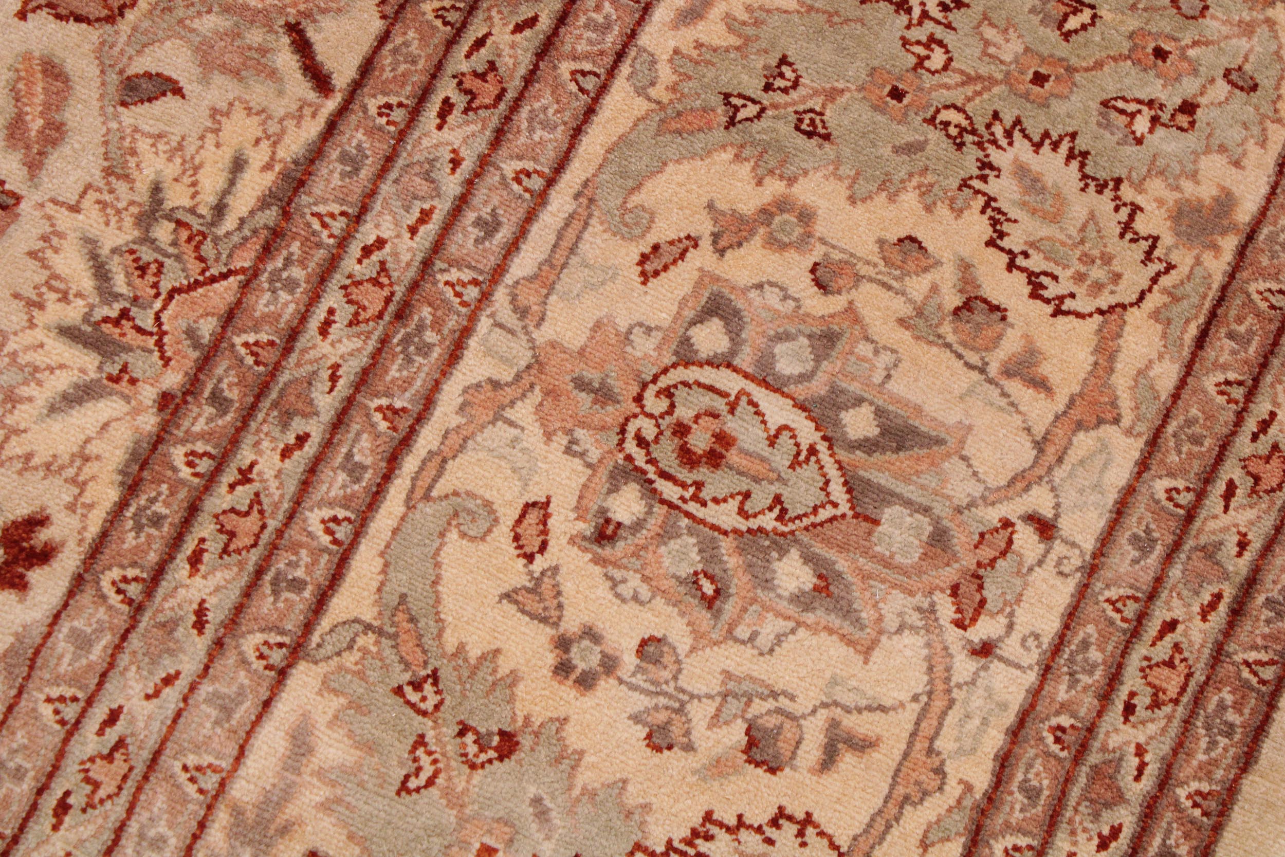 handmade Traditional  Ivory Copper Hand Knotted RECTANGLE 100% WOOL area rug 9' x 12'