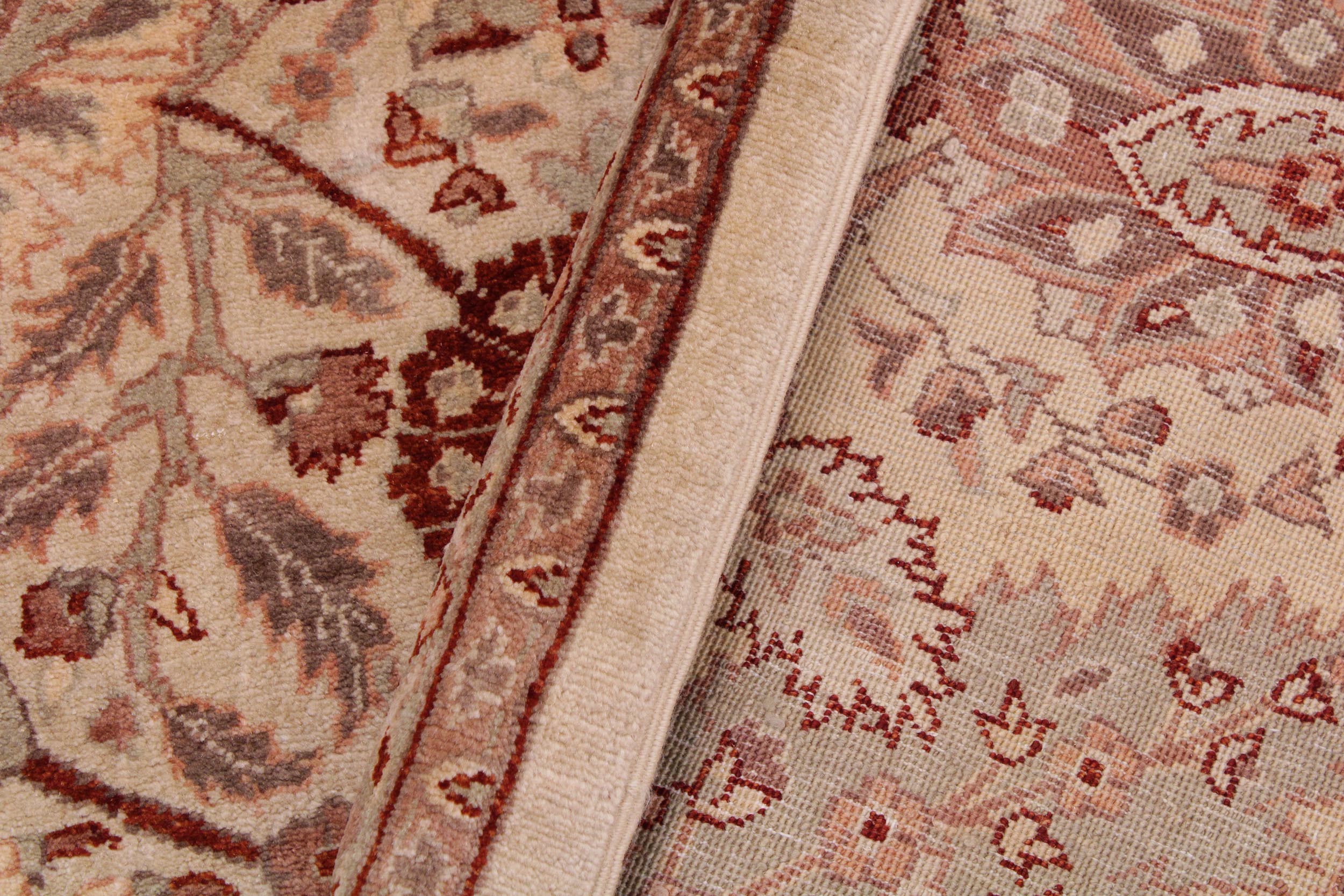 handmade Traditional  Ivory Copper Hand Knotted RECTANGLE 100% WOOL area rug 9' x 12'