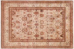 handmade Traditional  Beige Copper Hand Knotted RECTANGLE 100% WOOL area rug 9'X12'