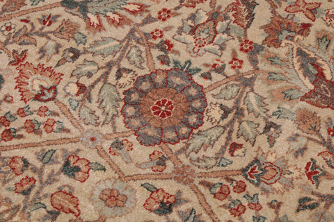 handmade Traditional Design Beige Tan Hand Knotted RECTANGLE 100% WOOL area rug 9' x 12'