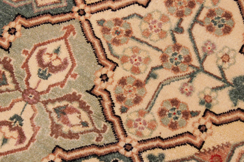 handmade Transitional  Green Beige Hand Knotted RECTANGLE 100% WOOL area rug 9' x 12'