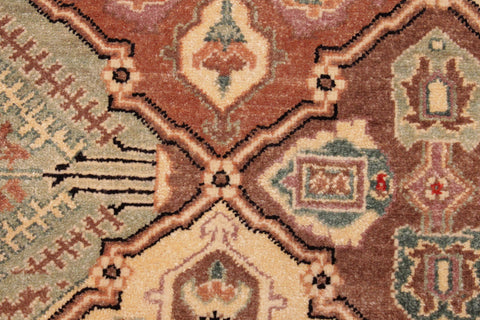 handmade Transitional  Green Beige Hand Knotted RECTANGLE 100% WOOL area rug 9' x 12'